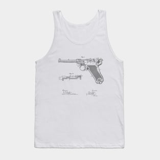 Gun Design Vintage Patent Hand Drawing Tank Top